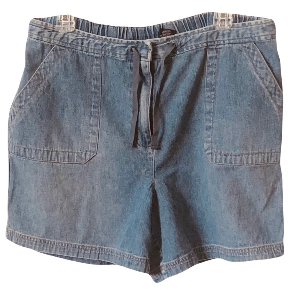 N Y Jeans Women’s Denim Shorts with Elastic Waistband Size 16